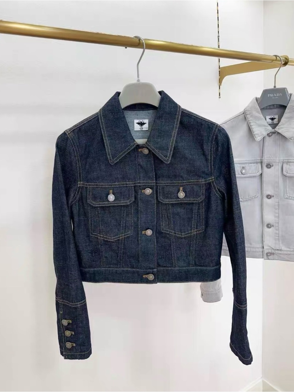 Dior Dark Indigo Cropped Denim Jacket - Women